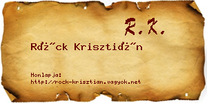 Röck Krisztián névjegykártya